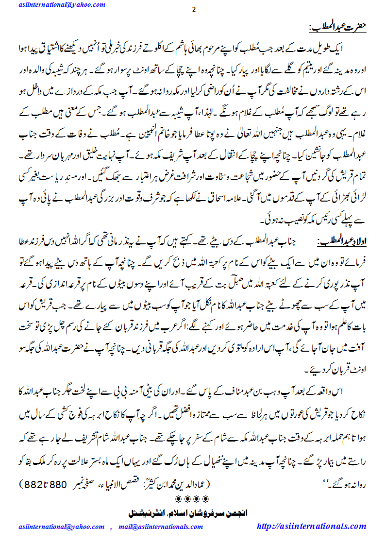 اجداد نبی الکریم - Ancestors of Prophet Peace Be Upon Him