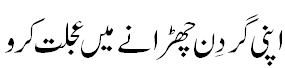اپنی گردن چھڑانے میں عجلت کرو - Be hurry! to save your neck
