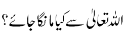 اللہ سے کیا مانگا جایے؟ - What to ask from Allah?