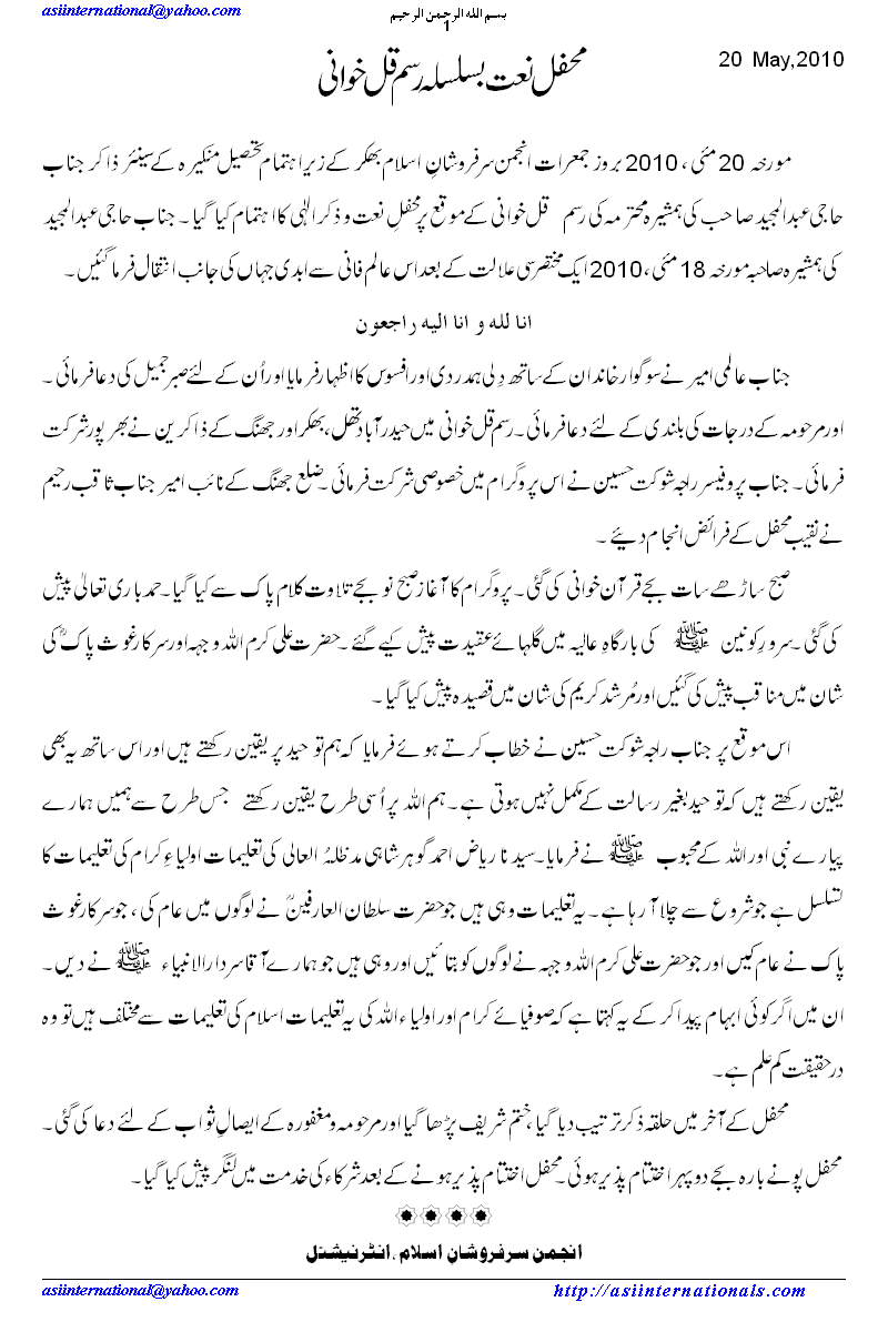 Qul Khawani Bhakkar